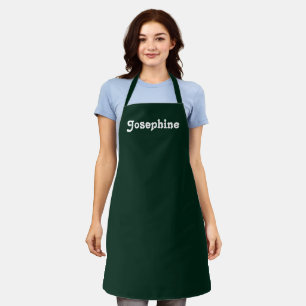 Customise personalise NAME monogram dark green Apron