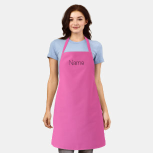 Customise personalise NAME monogram hot pink black Apron