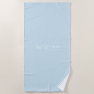Customise personalise name monogram light blue beach towel