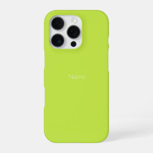 Customise personalise NAME monogram lime green iPhone 16 Pro Case