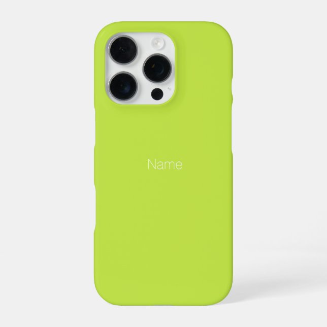 Customise personalise NAME monogram lime green iPhone Case (Back)