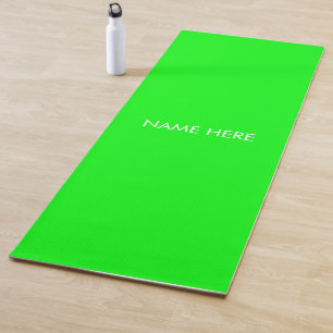 Customise personalise name monogram neon green yoga mat
