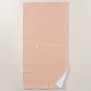 Customise personalise name monogram pastel apricot beach towel
