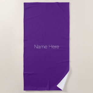 Customise personalise name monogram purple white beach towel