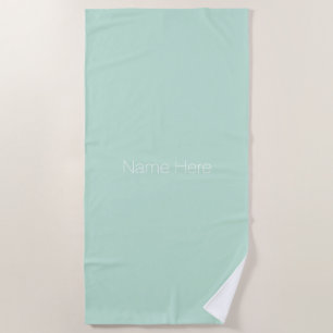 Customise personalise name monogram seafoam green beach towel