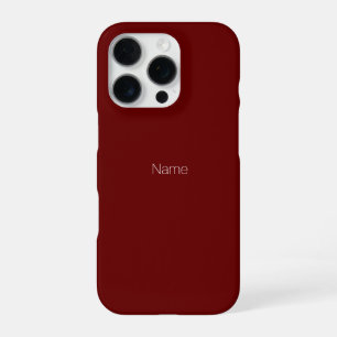 Customise personalise Name text monogram maroon iPhone 16 Pro Case