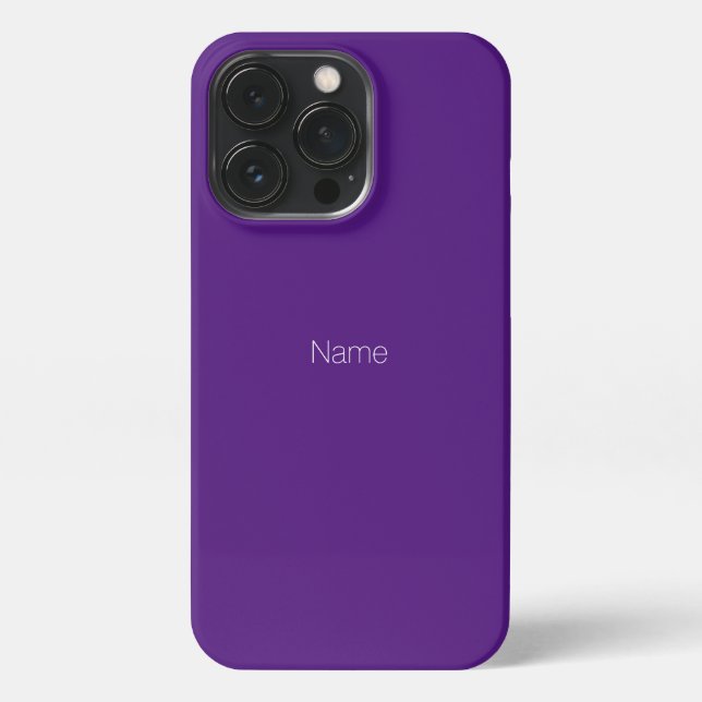 Customise personalise Name text monogram purple iPhone Case (Back)