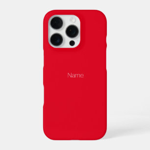 Customise personalise Name text monogram red iPhone 16 Pro Case