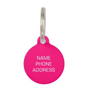 Customise, personalise Pink, white dog, pet Name Tag