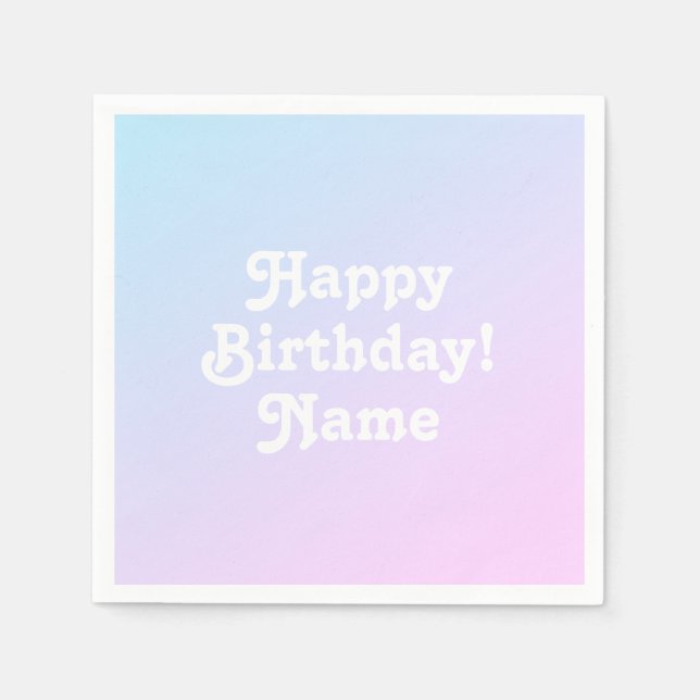 Customise personalise w/ Name and photo Birthday Napkin (Front)