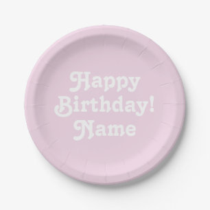 Customise personalise w/ Name and photo Birthday Paper Plate