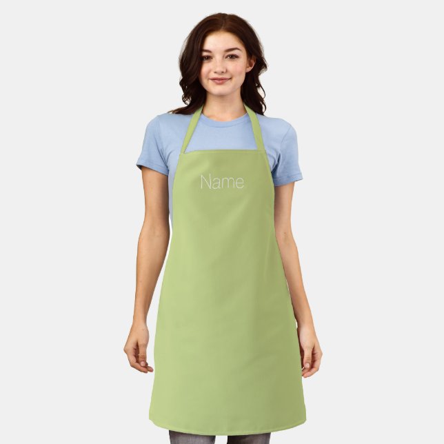 Customise personalise w/ NAME monogram avocado Apron (Worn)