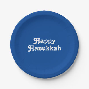 Customise personalise w/ text, Hanukkah Paper Plate
