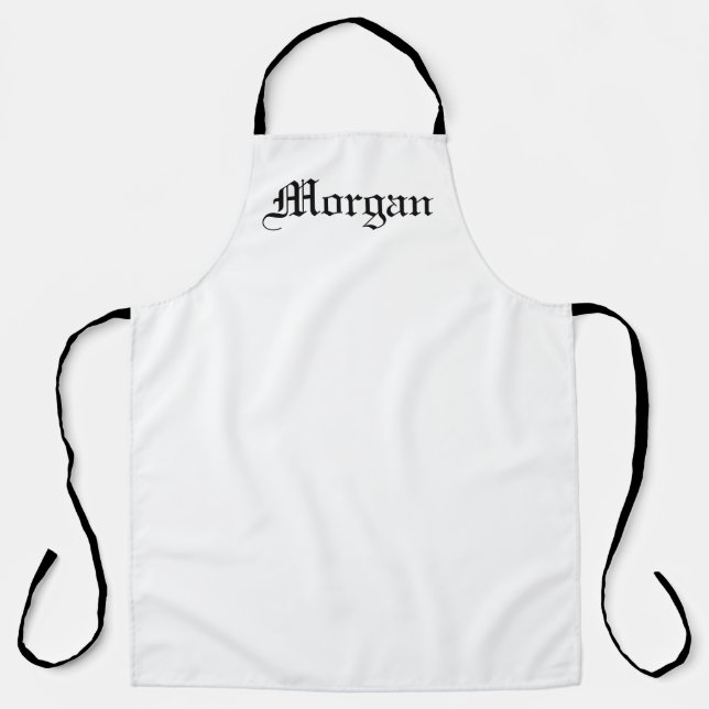 Customise personalise with NAME monogram black Apron (Front)