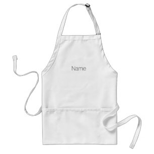 Customise personalise with NAME monogram Black Standard Apron