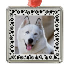 Customise Pet Photo Dog Paw Prints in Hearts Frame