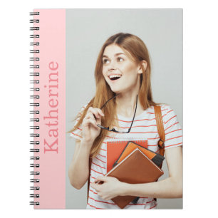 customise photo and name pastel colour  notebook
