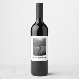 Customise Photo and Text  Wine Label