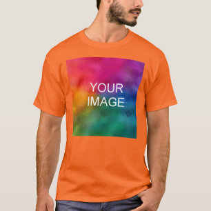 Customise Photo Logo Text Athletic Orange Men's T-Shirt