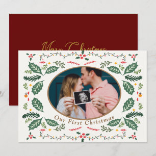 Customise Photo Our First Christmas Holiday Card