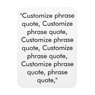 Customise phrase quote elegant black white magnet