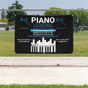 Customise Piano Lessons Music Teacher Yard Banner