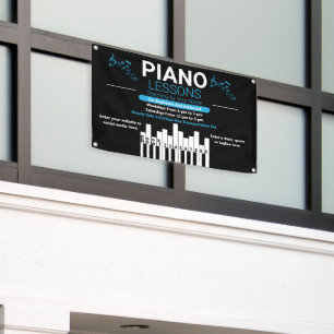 Customise Piano Lessons Music Teacher Yard Banner