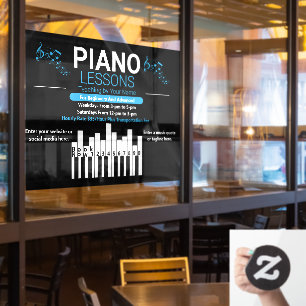 Customise Piano Lessons Music Teacher Yard Window Cling