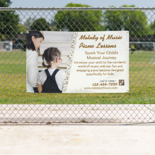 Customise Piano Teacher Lessons Promotional Fence Banner