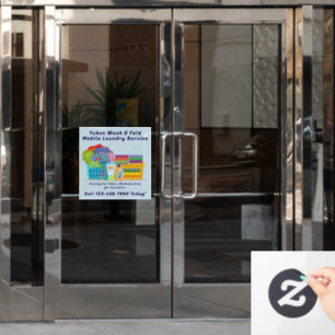 Customise Pickup Dropoff Wash Fold Laundry Service Window Cling