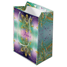 Customise  Pink purple green holiday Snowflakes 