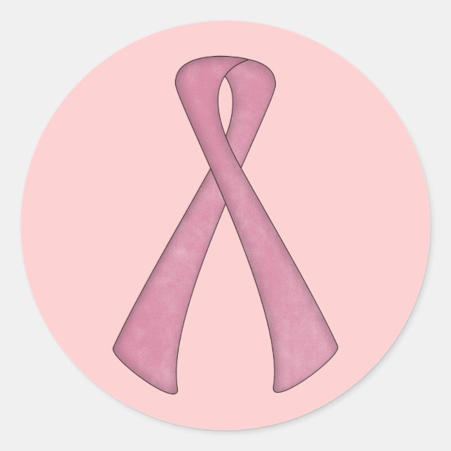 Customise  Pink Ribbon Products Classic Round Sticker (Front)