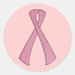 Customise  Pink Ribbon Products Classic Round Sticker