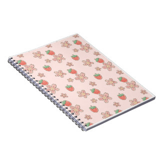 Customise Pink Strawberry Spring Theme  Notebook