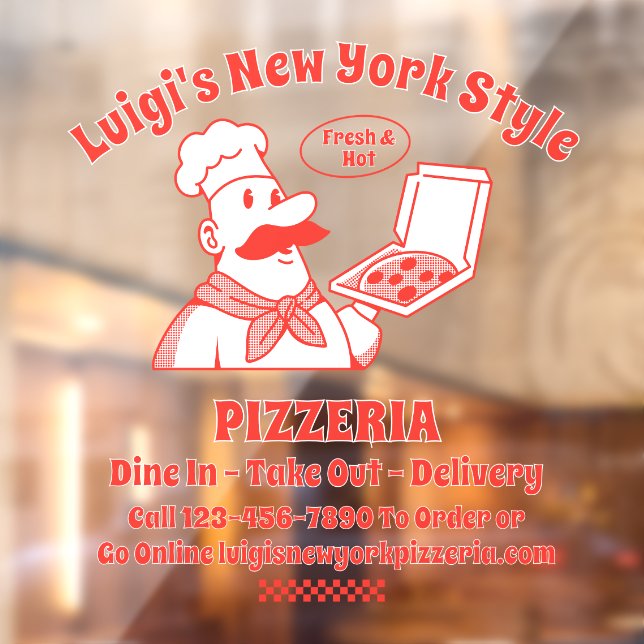 Customise Pizza Restaurant Front  Window Cling (Sheet 2)