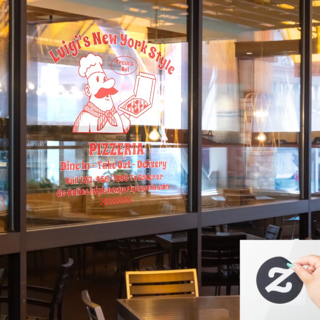Customise Pizza Restaurant Front  Window Cling (Restaurant Window)