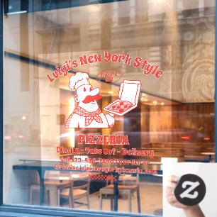 Customise Pizza Restaurant Front  Window Cling