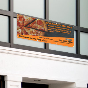 Customise Pizza Shop Pepperoni Cheese Advertise   Banner
