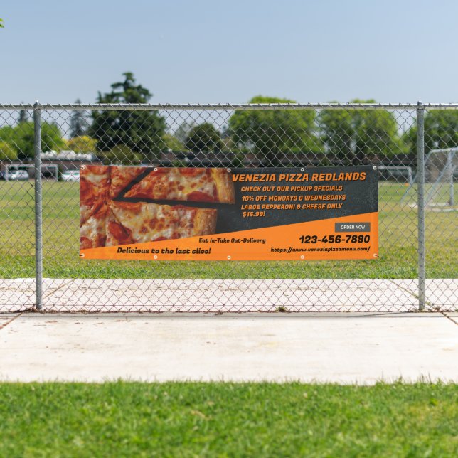 Customise Pizza Shop Pepperoni Cheese Advertise   Banner (Insitu)