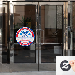 Customise Plumbing Contractor Business Front Door Window Cling