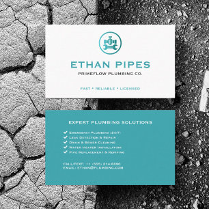 Customise Plumbing Water Pipe Repair Service Business Card