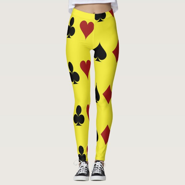 Customise Poker Card Symbols Leggings (Front)