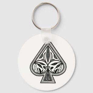 Customise poker spade items key ring