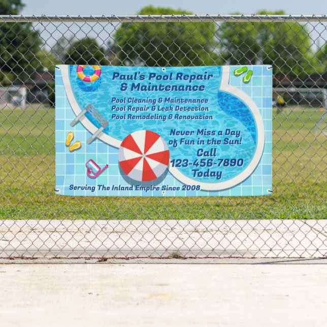 Customise Pool Maintenance Repair Service Business Banner (Insitu)