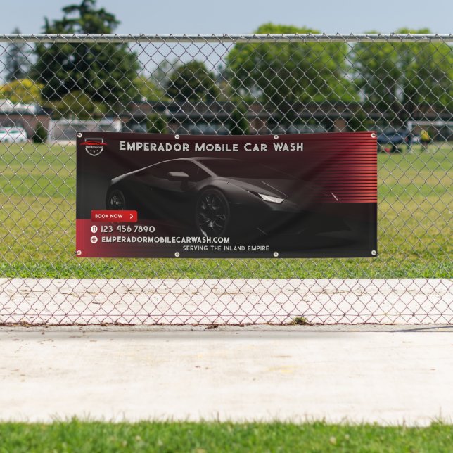 Customise Premium Car Wash SportsCar Banner (Insitu)