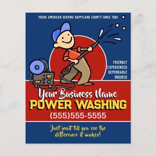 Customise. Pressure Cleaning Power Washing 2 sided Flyer (Front)