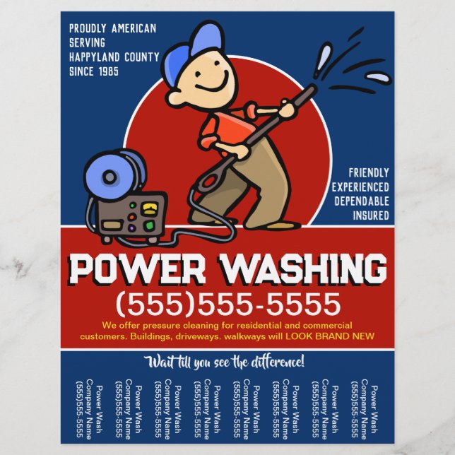 Customise. Pressure Cleaning Power Washing Promo  Flyer (Front)
