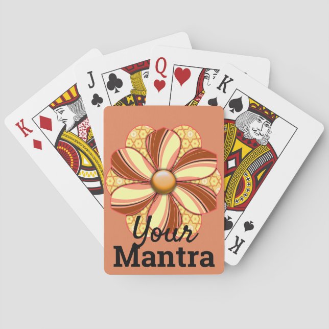 Customise Pretty Flower Design Playing Cards (Back)