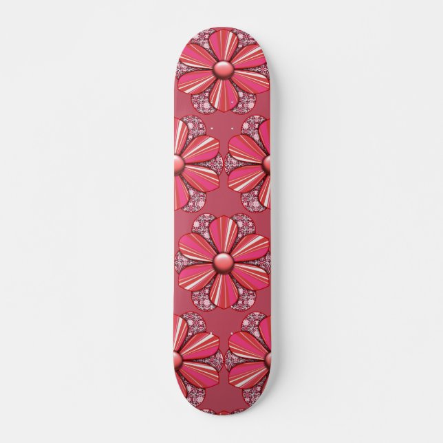 Customise Pretty Flower Design Skateboard (Front)