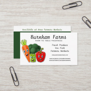 Customise Produce Vegetable Farm Business Card